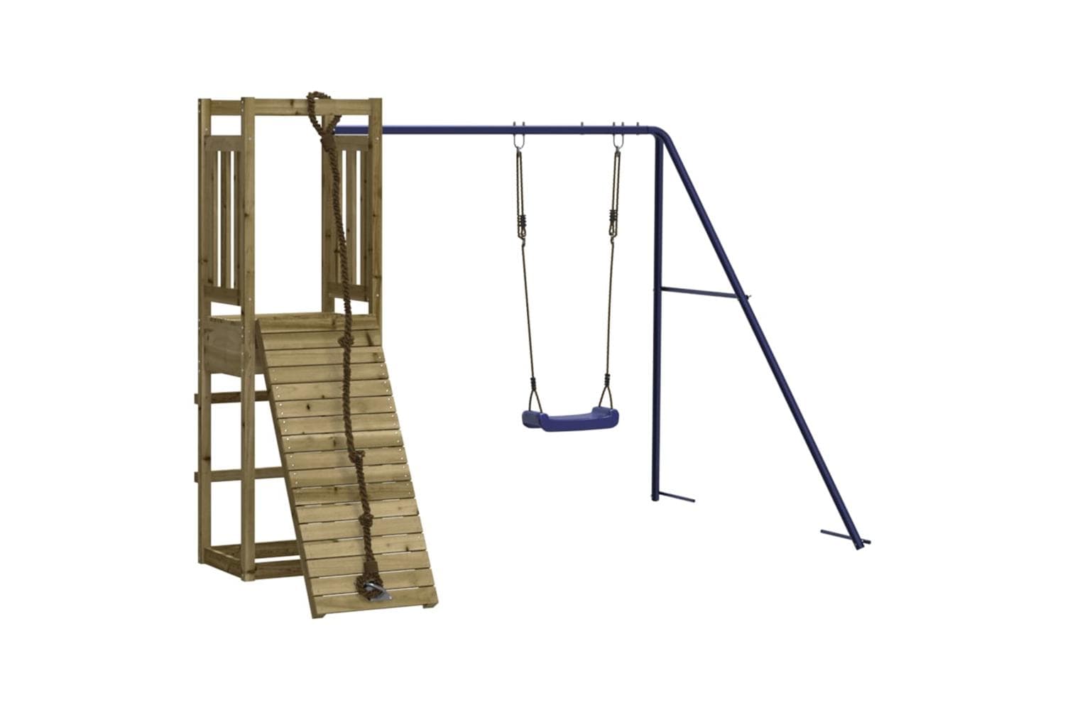 Vidaxl 3155950 Playhouse With Climbing Wall Swing Impregnated Wood Pine
