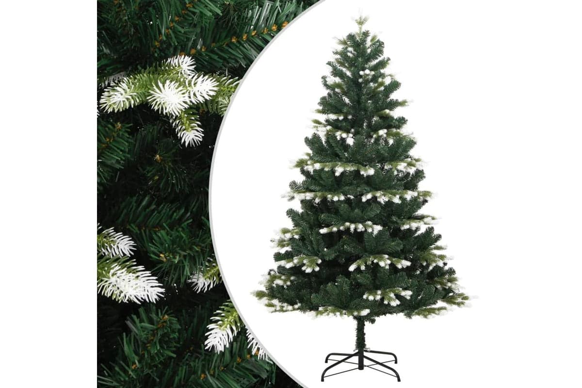 Vidaxl Artificial Hinged Christmas Tree With Flocked Snow 210 Cm