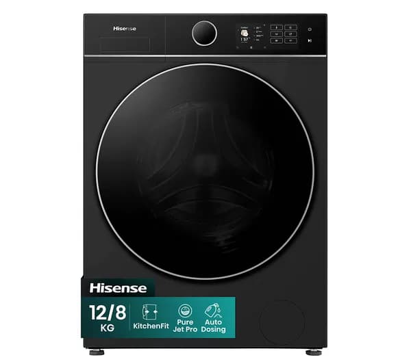 HISENSE KitchenFit 5i Series WD5I1245BBR WiFi-enabled 12 kg Washer Dryer - Black