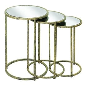 Mirror Top Nest of Tables Three-Piece Set