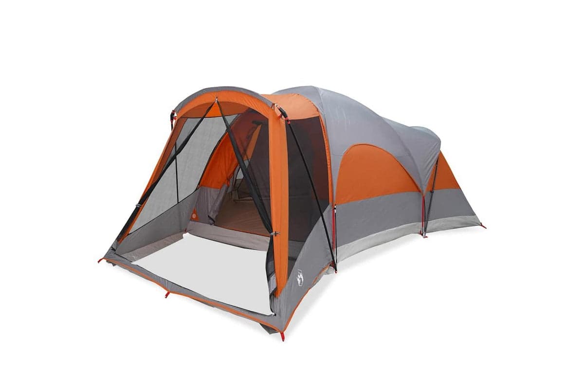 Vidaxl Family Tent Tunnel 8-person Grey And Orange Waterproof