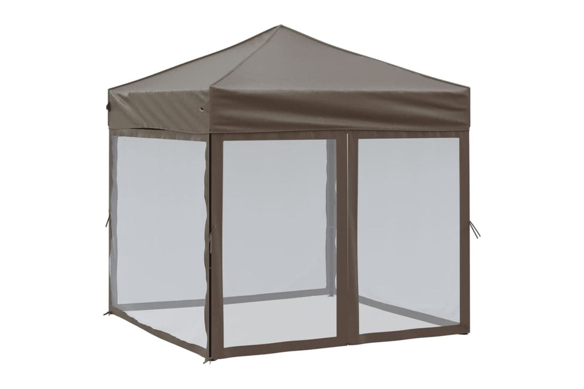 Vidaxl 93512 Folding Party Tent With Sidewalls Taupe 2x2 M