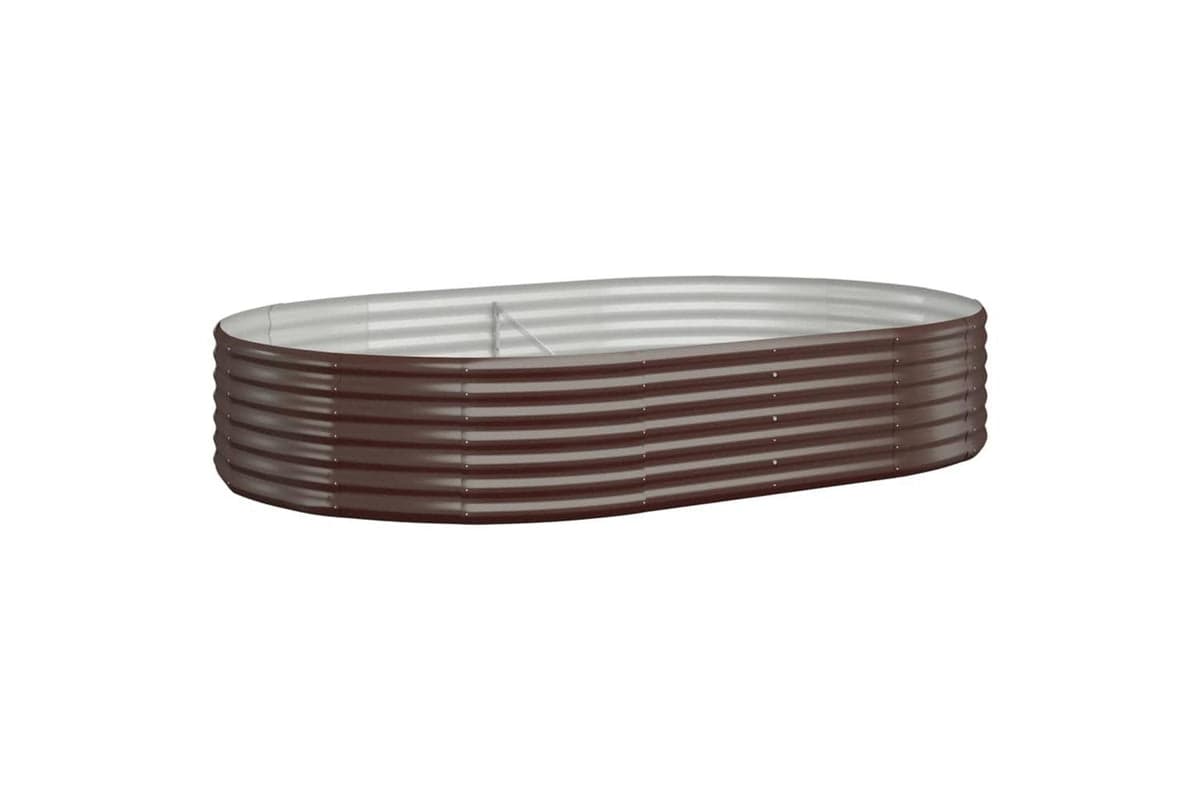 vidaXL 319025 Garden Raised Bed Powder-coated Steel 214x140x36cm Brown