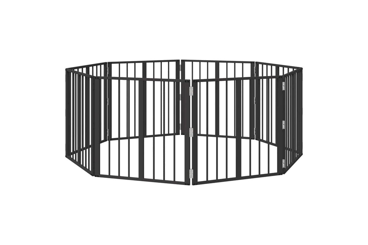 Vidaxl Dog Gate 8 Pcs Black 60 X 60 Cm Galvanised Steel