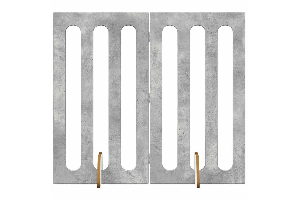 Vidaxl Folding Pet Fence 2 Pcs Concrete Grey 1005 X 38 X 90 Cm