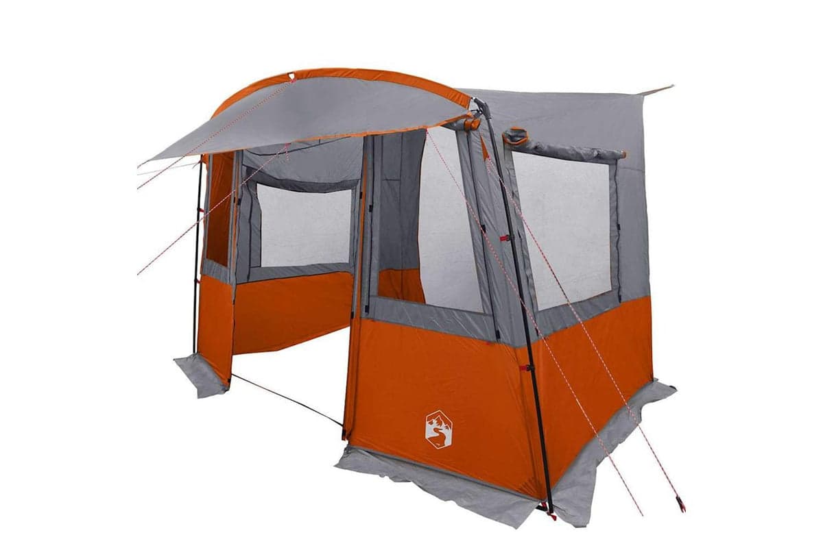 Vidaxl Tailgate Tent For Caravan Grey And Orange 352 X 250 X 240 Cm