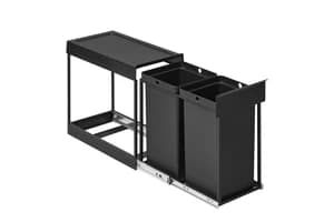 Songmics Pull Out Kitchen Bin | Double Compartment | Abs Plastic | 30 Litre