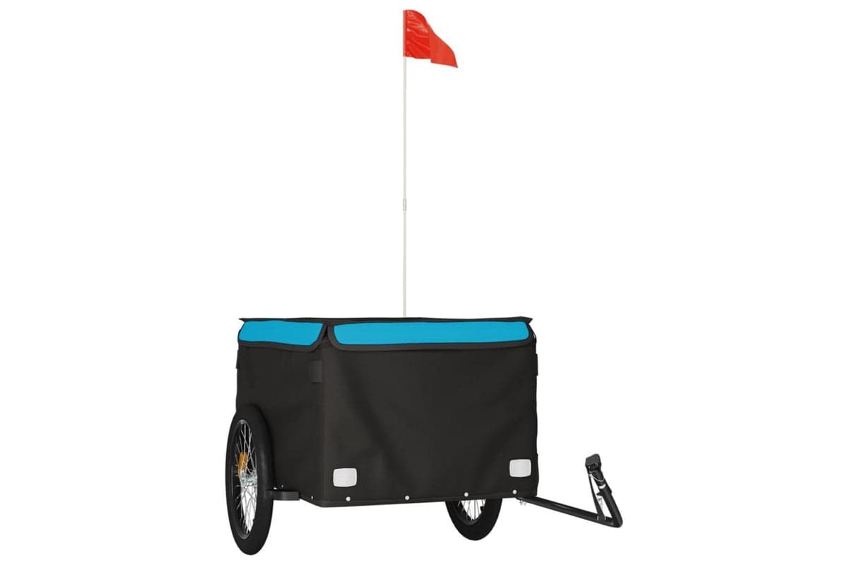 Vidaxl Bike Trailer Black And Blue 45 Kg Iron