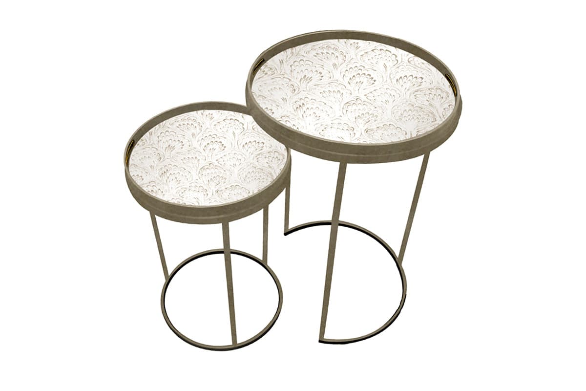 Lyra Tray Table | Champagne | Set of 2