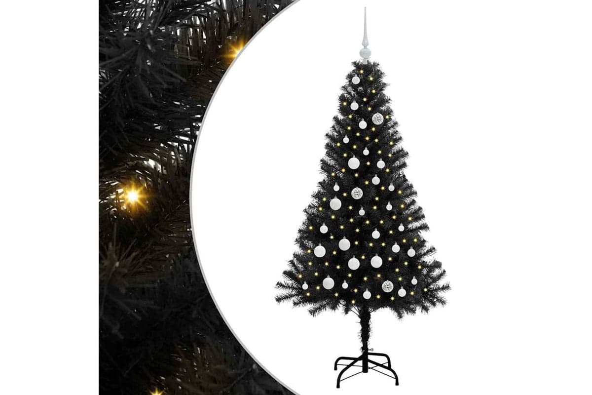 Vidaxl Christmas Tree With 150 Leds With Stand Black 150 Cm Pvc