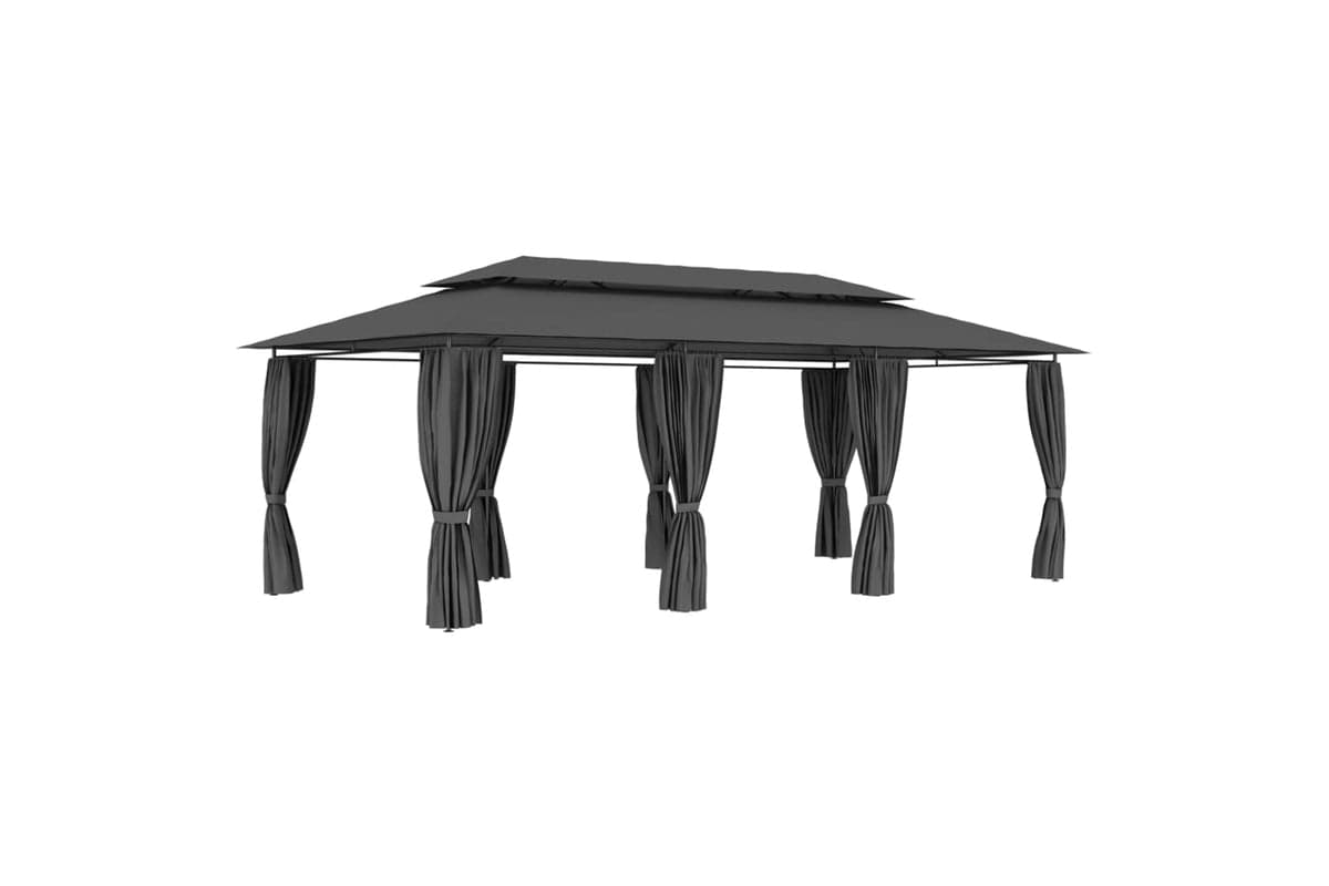 vidaXL 47966 Gazebo With Curtains 600x298x270cm Anthracite