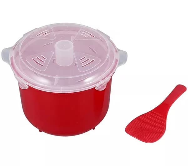 LOGIK LMWRICSTM27 2.4 Litre Microwave Rice Cooker - Red
