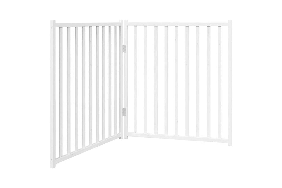Vidaxl Dog Gate Foldable 2 Panels White 160 Cm Solid Wood Fir