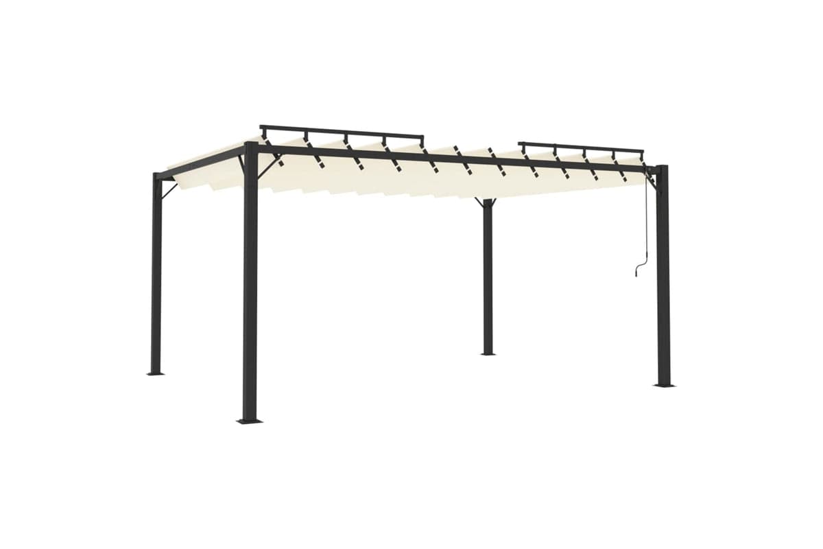 Vidaxl Gazebo With Louvered Roof 3x4 M Cream Fabric And Aluminium