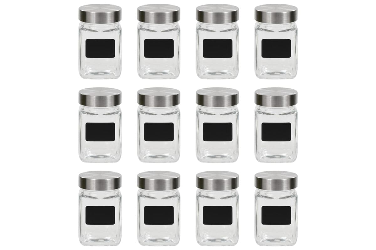 Vidaxl 50855 Storage Jars With Sticker 12 Pcs 300 Ml