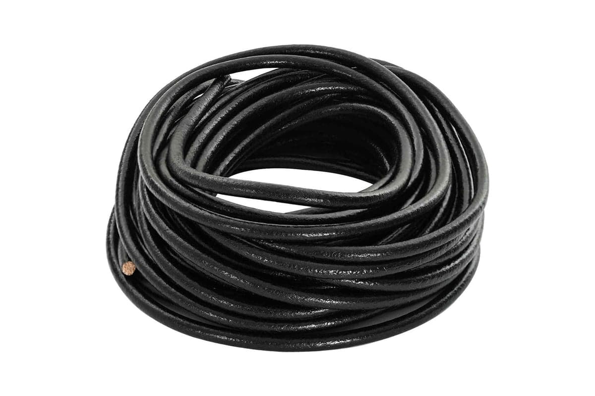 Vidaxl Leather Cord 1 Black 4 Mm X 10 M Leather