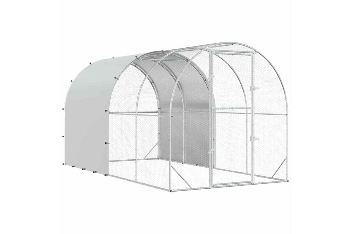 Vidaxl Chicken Coop Silver 400 X 200 X 200 Cm Galvanised Steel