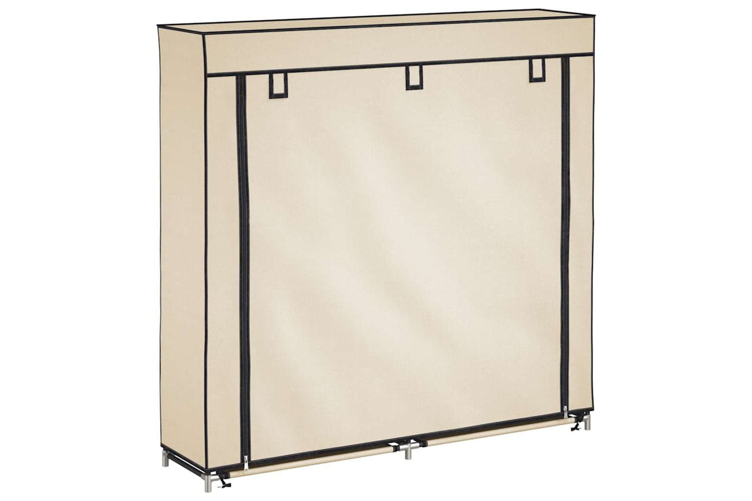 vidaXL 282433 Shoe Cabinet With Cover Cream 115x28x110cm Fabric