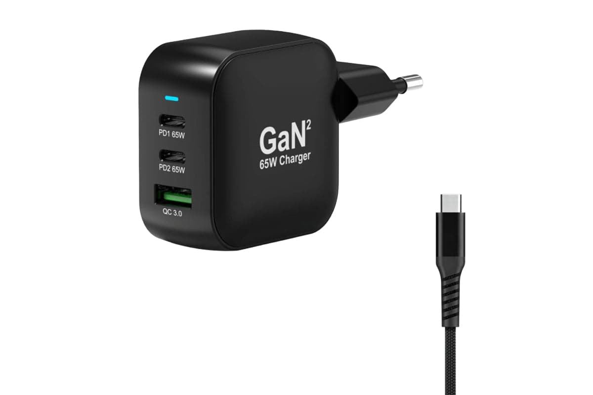 Port Designs 65W GaN PRO USB-C Wall Charger with 2m USB-C Cable