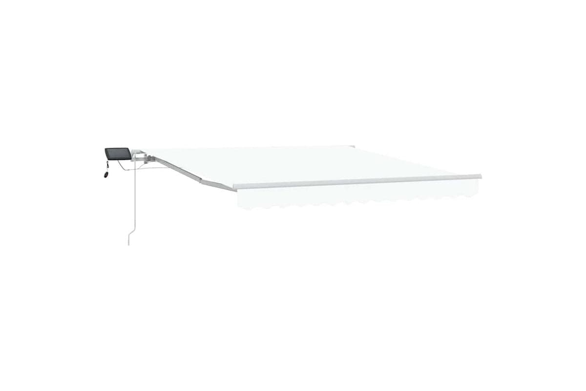 Vidaxl Retractable Awning With Manual White 300 X 250 Cm Fabric