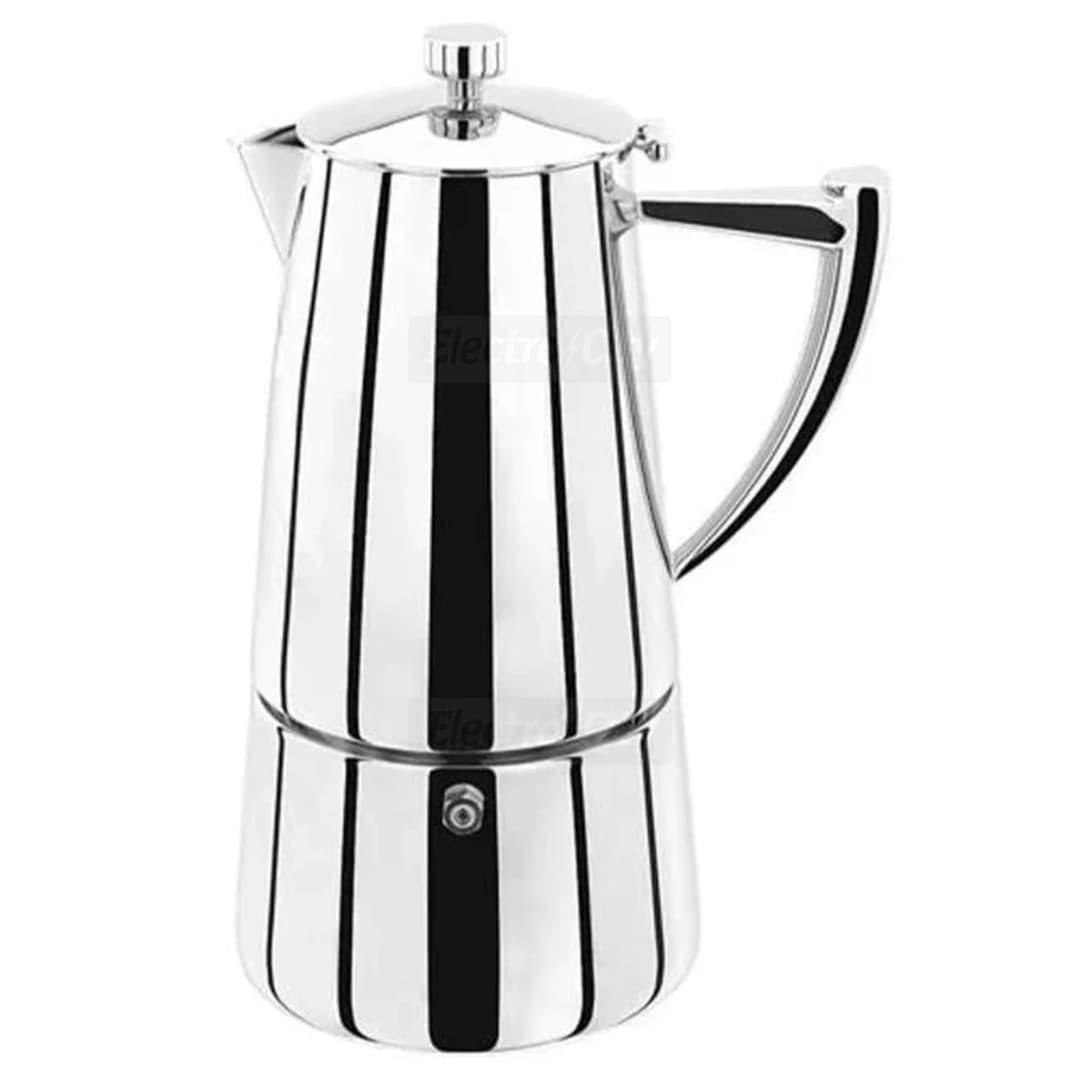 Stellar Art Deco 10 Cup Stovetop Espresso Maker | Stainless Steel