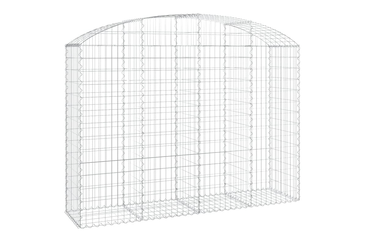 vidaXL 153477 Arched Gabion Basket 200x50x140/160cm Galvanised Iron