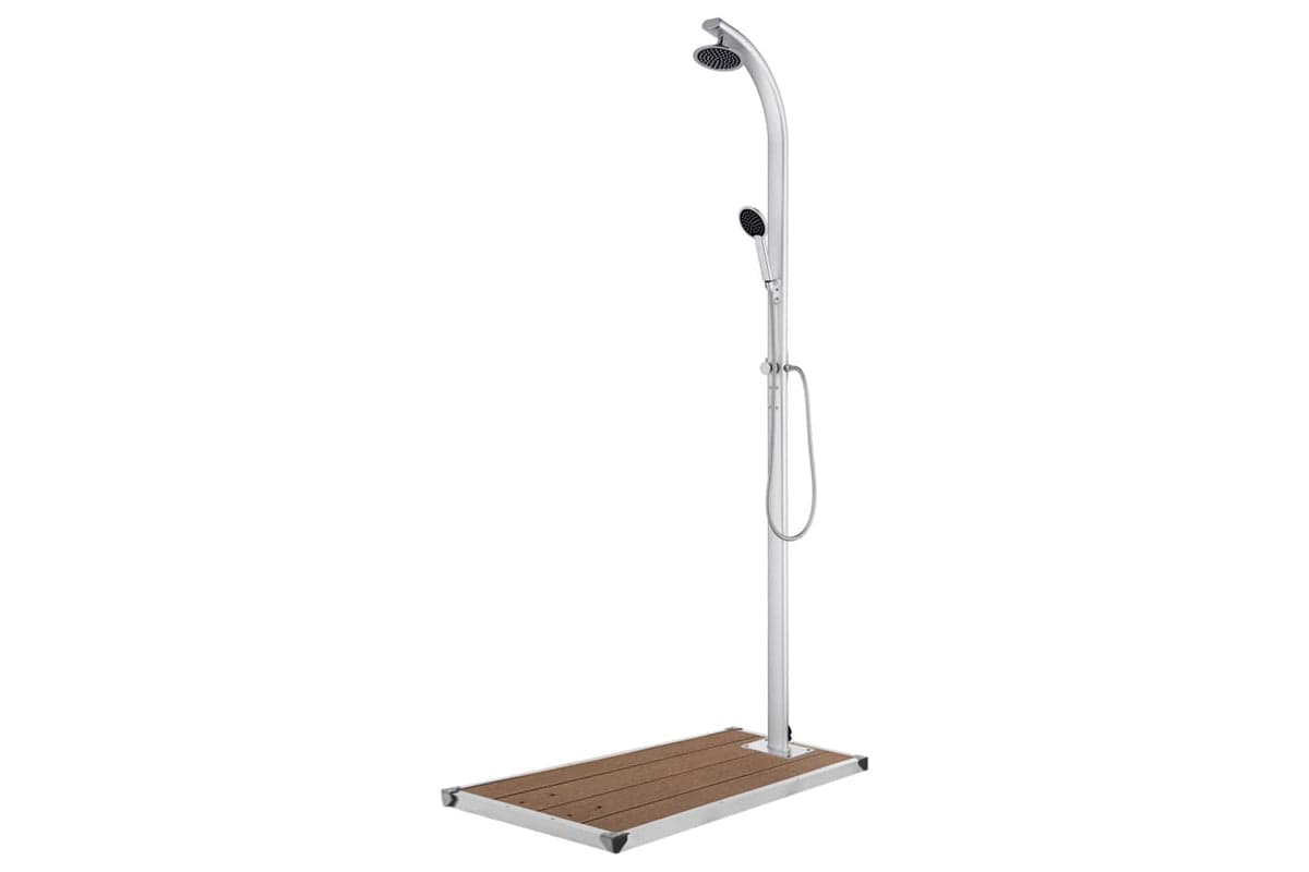 vidaXL 3070791 Garden Shower With Brown Base 220cm Aluminium