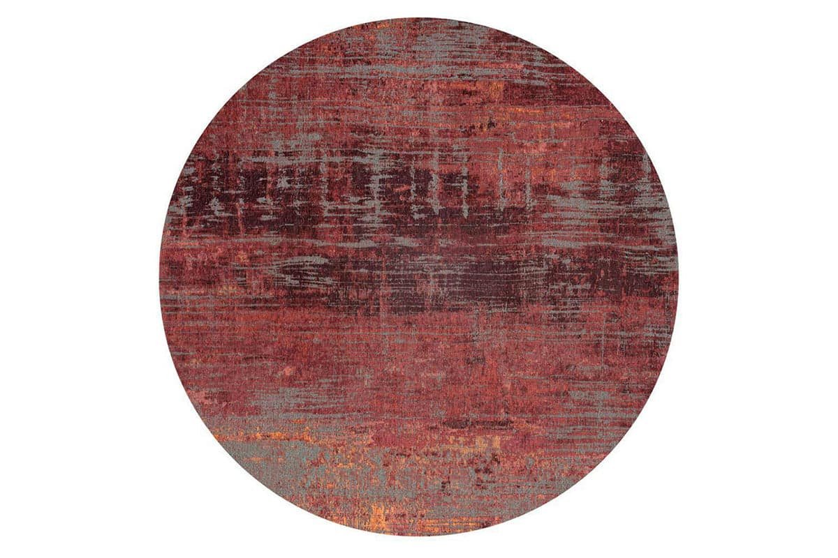 Louis De Poortere | Streaks Eco Round Rug | Red | 140 x 140 cm