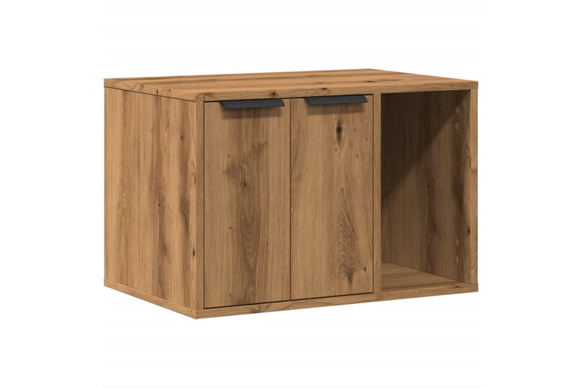 Cat Litter Box Enclosure Artisian Oak 60x40x40 Cm Engineered Wood