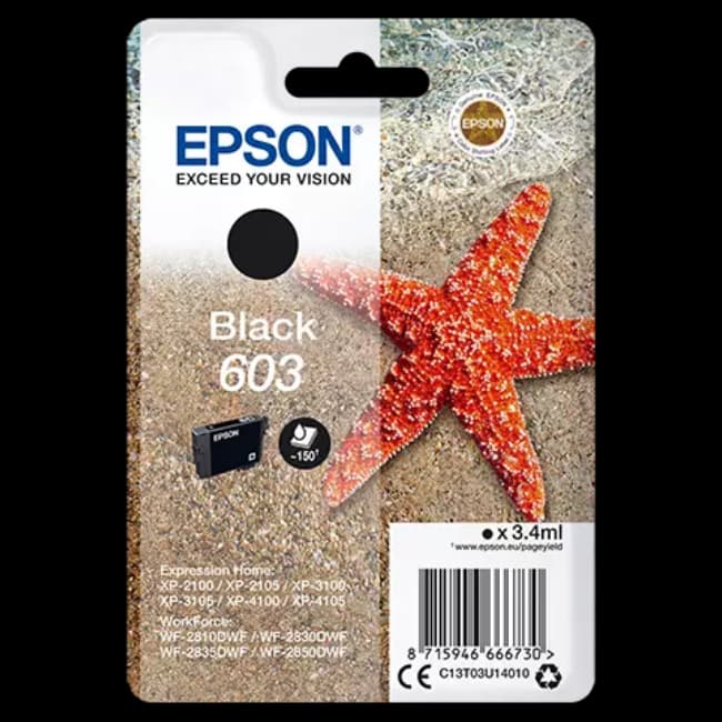 Epson 603 Starfish Individual Ink | Black | C13T03U14010