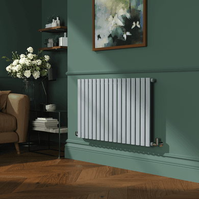 Sorrento Salt & Pepper Horizontal Oval Designer Radiator 600x1003mm Single Panel 2679 BTU