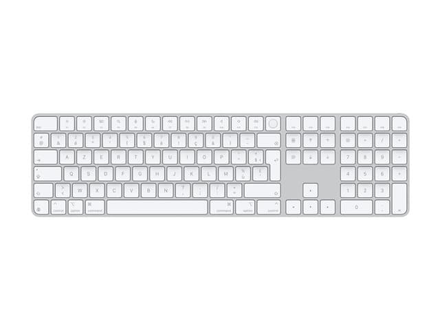 APPLE - Magic Keyboard with Touch ID and Numeric Keypad - Keyboard - USB-C - wireless - Bluetooth - AZERTY - French - white keys