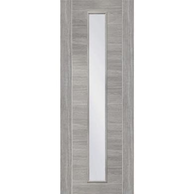 Internal Grey Laminate Glazed Door with Clear Glass - Pre-Finished - 1981 x 610 x 35mm - Forli - XL Joinery