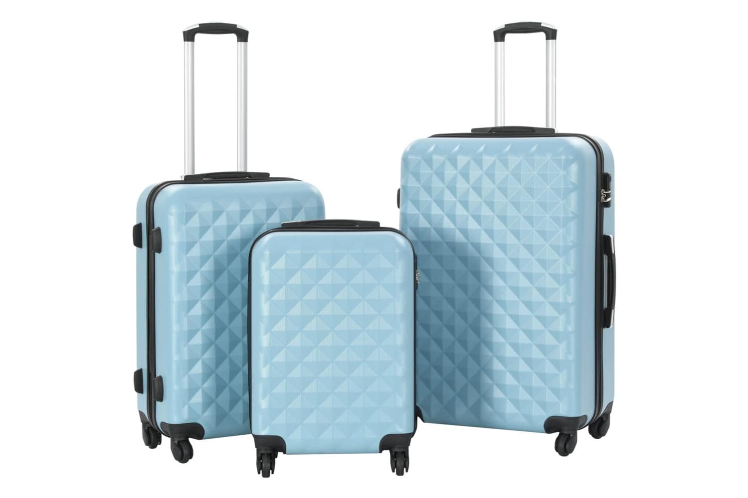 Vidaxl 91889 Hardcase Trolley Set 3 Pcs Blue Abs