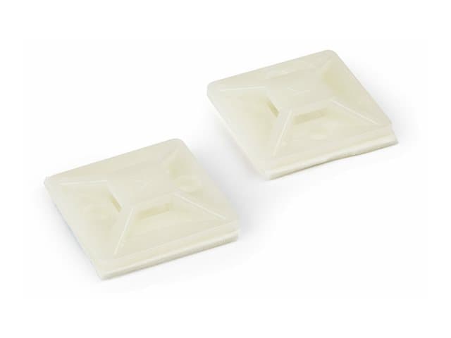 Startech 100 Pack Cable Tie Mounts with Adhesive Tape for 0.18 in. (4.6 mm) Wide Ties, Nylon/Plastic Zip Tie Mounts, Electrical/Network Cable Wrap Mou