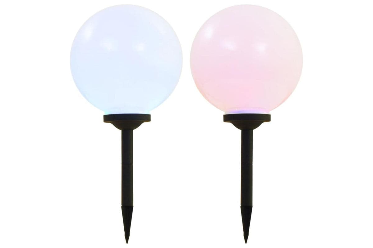 vidaXL Outdoor Solar Lamps 2 Pcs Led Spherical 30cm Rgb