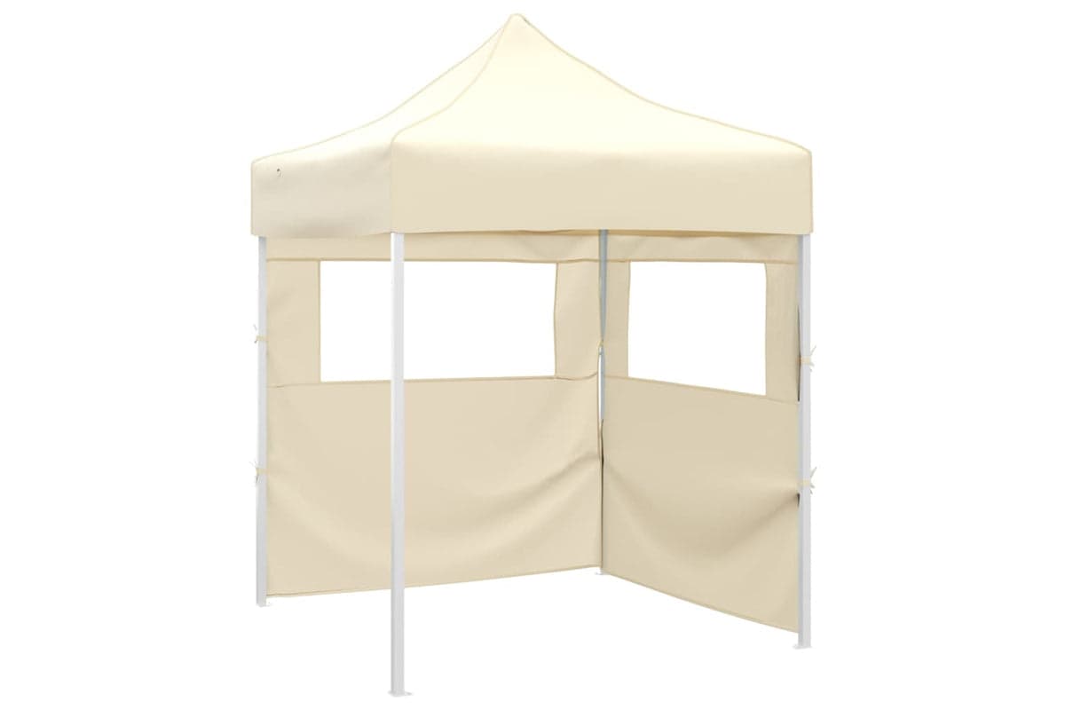 Vidaxl Professional Folding Party Tent With 2 Sidewalls 2x2 M Steel Cream