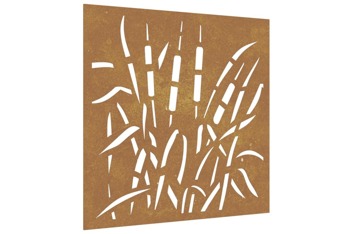 Garden Wall Decoration 55x55 Cm Corten Steel Grass Design