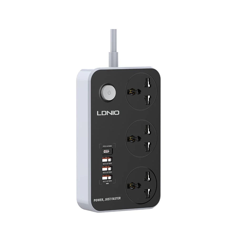 LDNIO 2500w Power Socket With 3 Fast Charging Usb P...