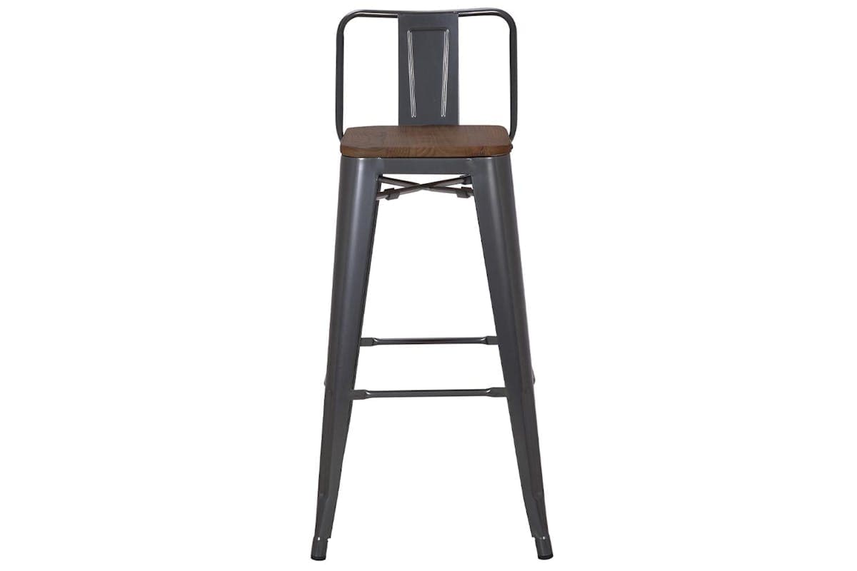 Pollux Bar Stool | Metallic Grey | Set of 2