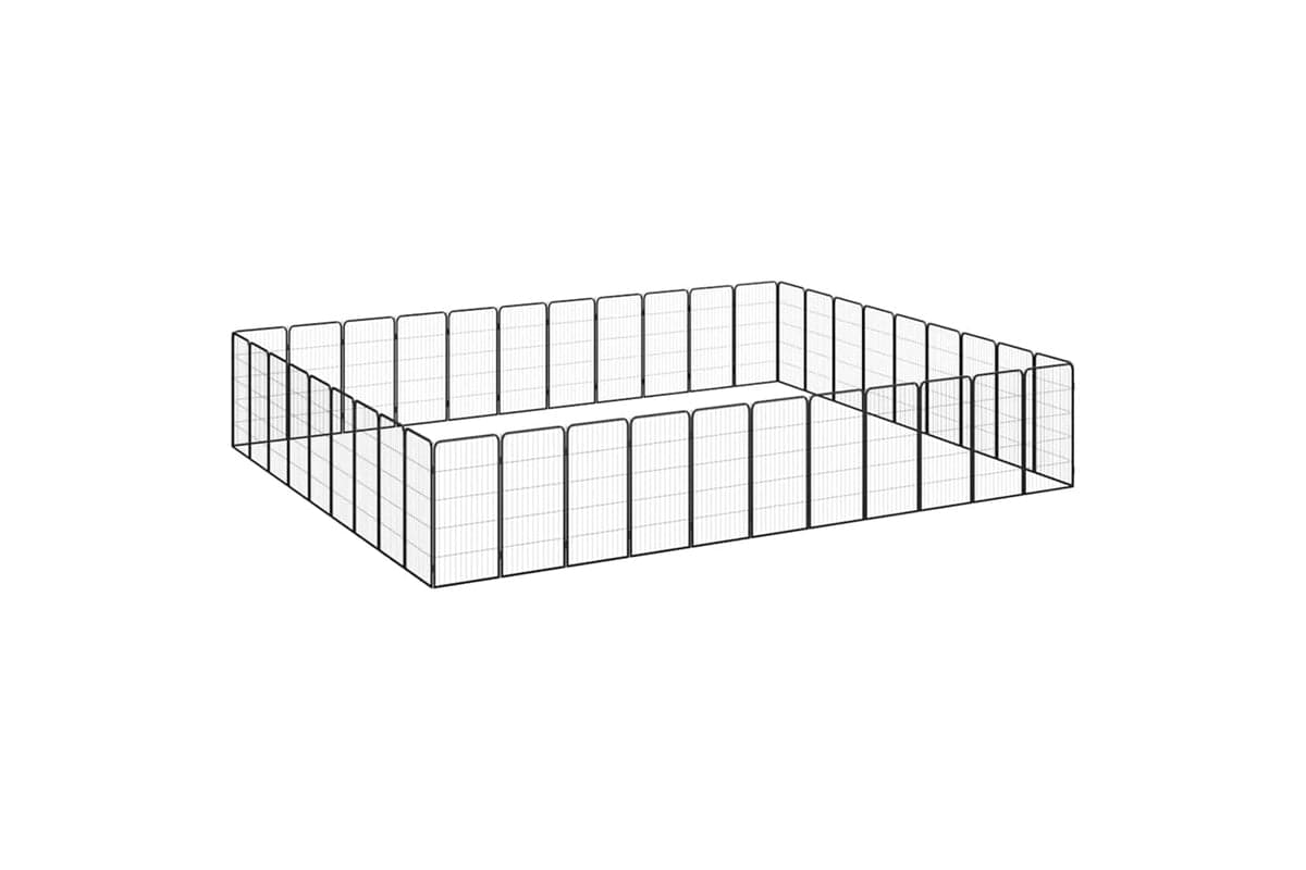 vidaXL 3115966 40-panel Dog Playpen Black 50x100cm Powder-coated Steel