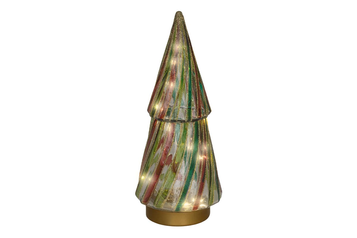 Micro LED Glass Christmas Tree | Multicolour | 26.5 cm