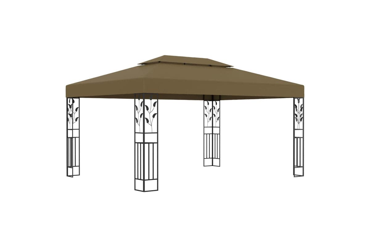 Vidaxl 312244 Gazebo With Double Roof 3x4 M Taupe