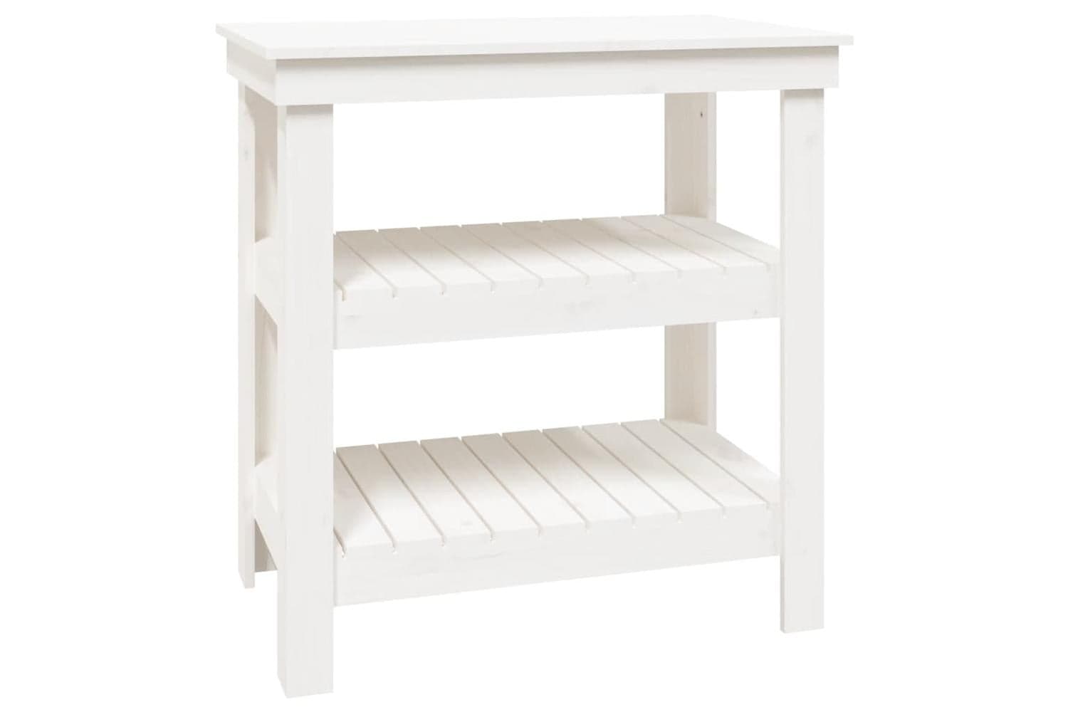 vidaXL 823640 Work Bench White 78.5x50x80cm Solid Wood Pine