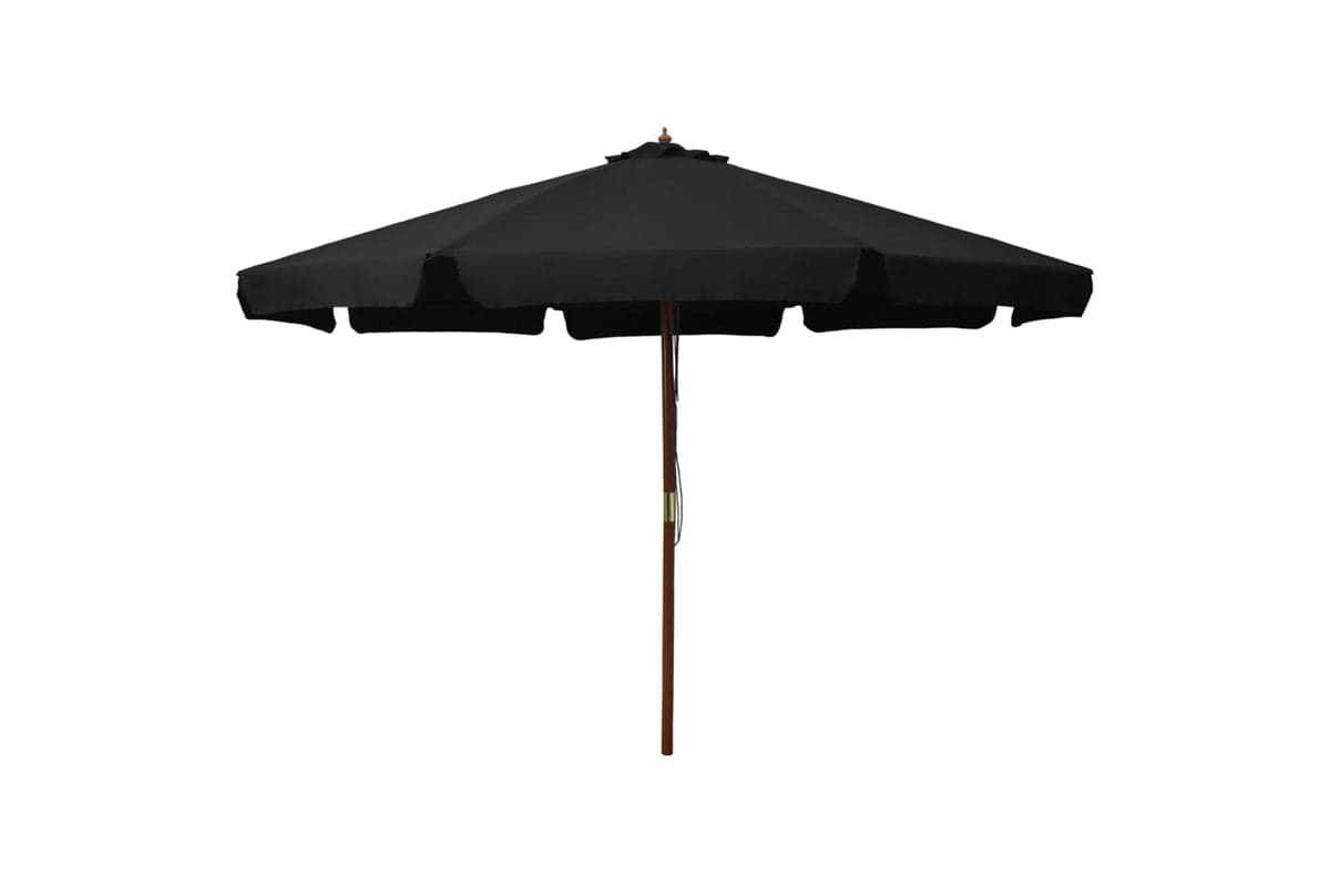 vidaXL 47218 Outdoor Parasol With Wooden Pole 330cm Black