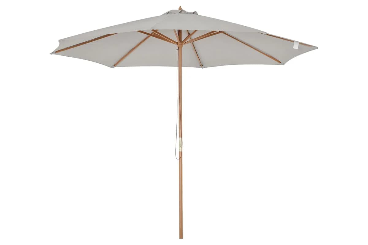 Outsunny 3m Parasol Umbrella | Grey/Teak