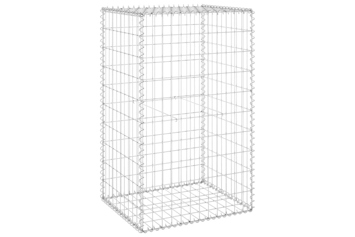 vidaXL 147812 Gabion Wall With Covers Galvanised Steel 60x50x100cm