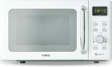 Tower T24041WHT 20L 800W Digital Microwave Mirror Door | White and Chrome