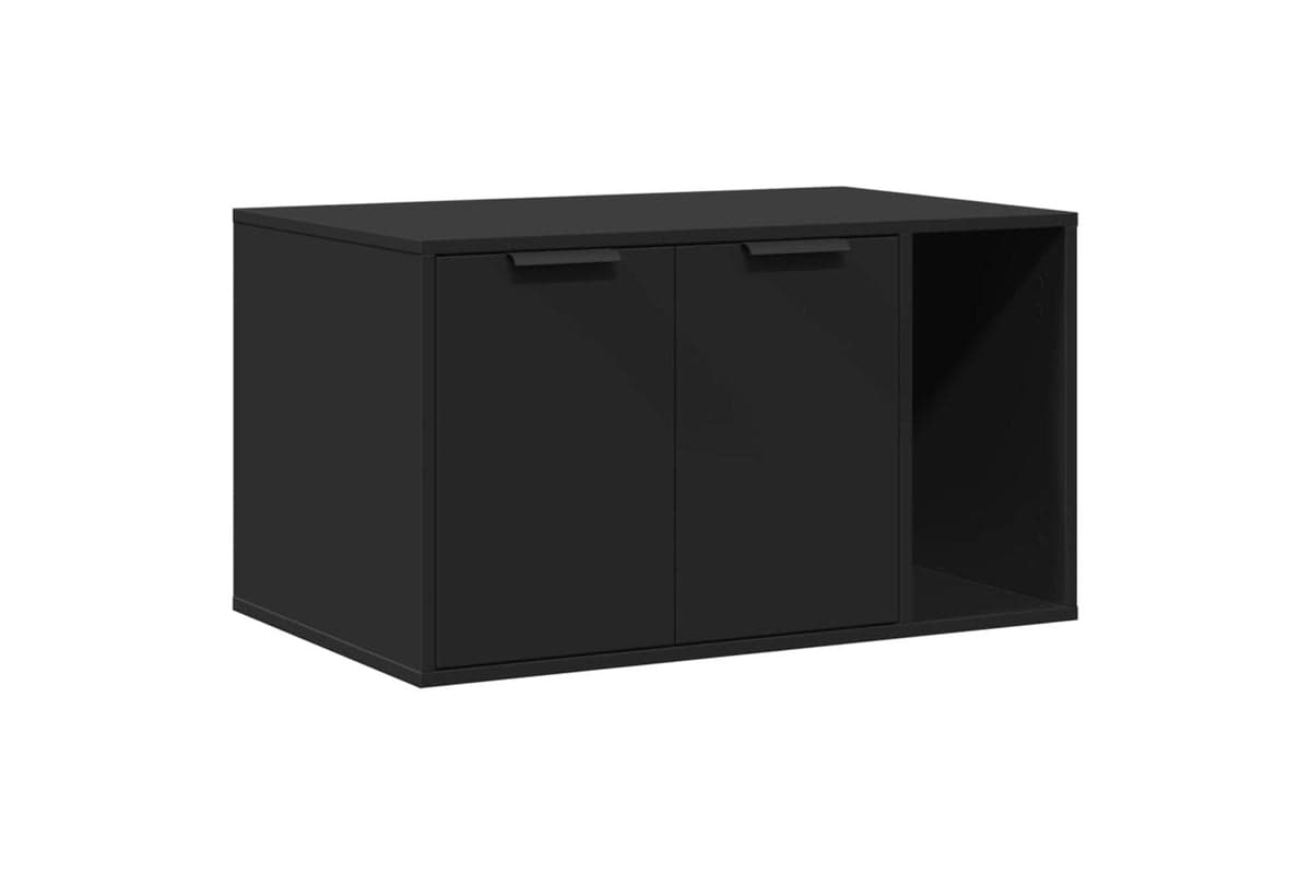 Cat Litter Box Enclosure Black 80x50x45 Cm Engineered Wood
