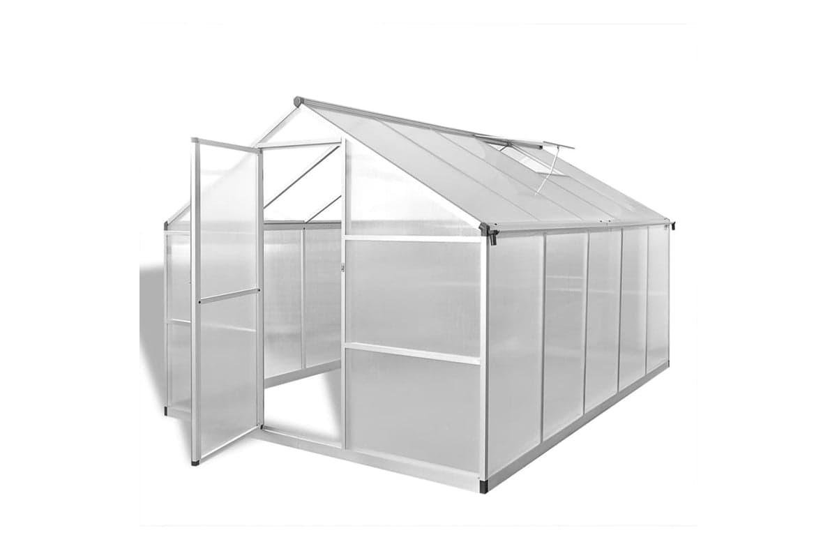 Vidaxl Reinforced Aluminium Greenhouse With Base Frame 7.55 Sq M